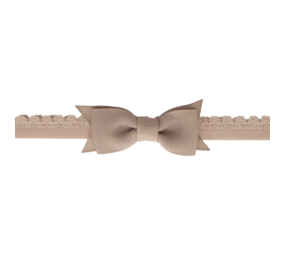 Your Little Miss Newborn baby headband with lace bow - Taupe