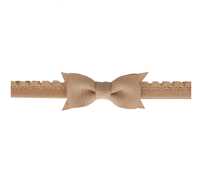 Your Little Miss Newborn baby haarbandje met kanten strik - Tan Your Little Miss Newborn baby haarbandje met kanten strik - Tan