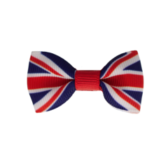 Your Little Miss Baby hair clips with bow - English flag