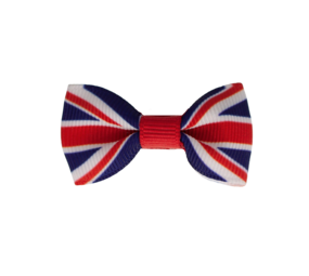 Your Little Miss Fermagli per capelli bambina con fiocco - English flag