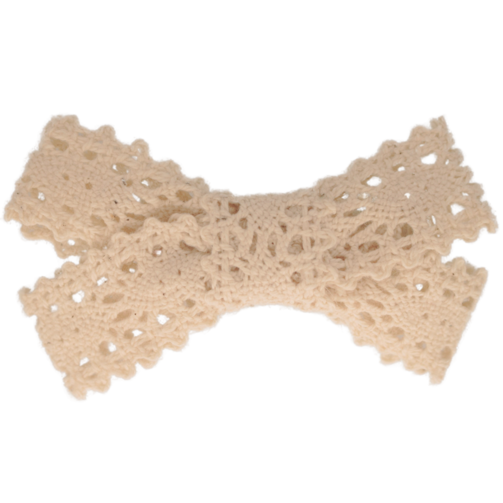 Your Little Miss Baby hair clip with knot and bow - Cream lace