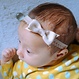 Your Little Miss Newborn baby headband with lace bow - Tan