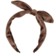 Your Little Miss Ribbed Hairband with bow - chocolate velvet