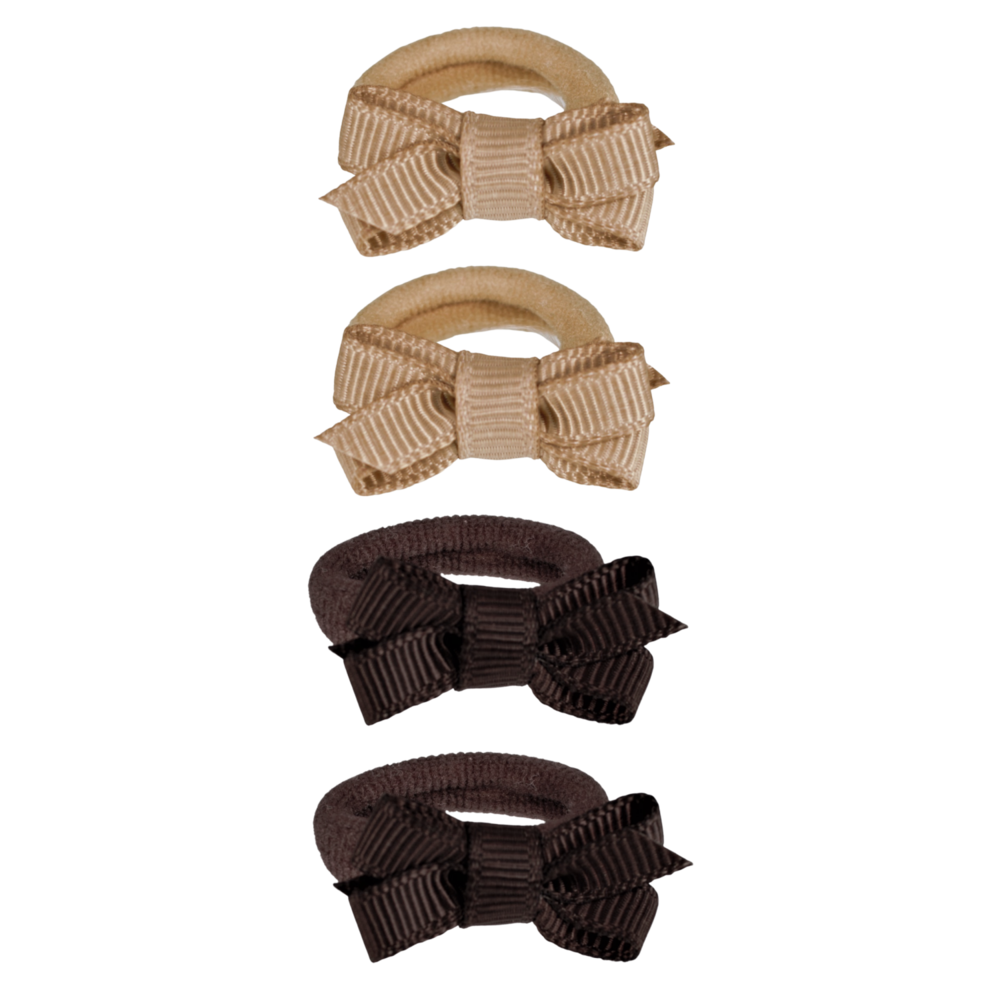 Your Little Miss Baby haarelastiekjes met strikje  - latte brown