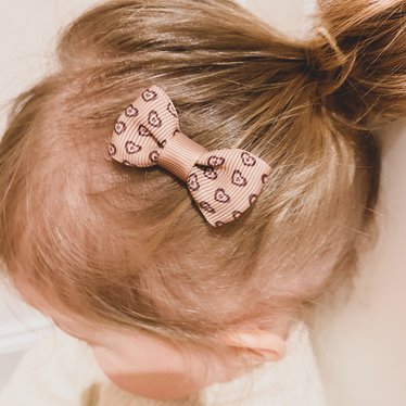 Your Little Miss Baby hair clips with bow - retro heart