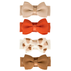 Your Little Miss Baby hair clips with bow - nude outdoor