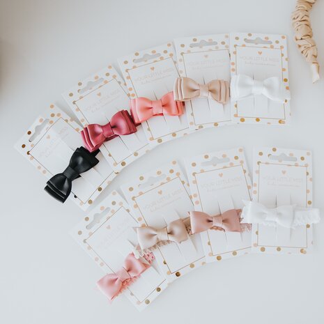 Your Little Miss Newborn baby headband with lace bow - Pink quartz