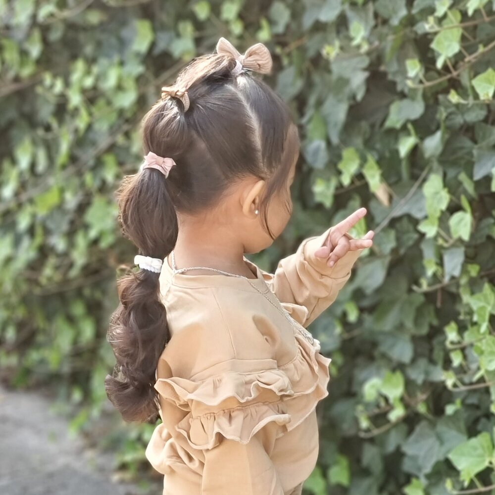 Your Little Miss Elastici per capelli bambina con fiocchetto - latte brown