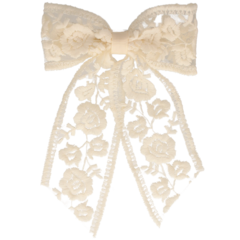 Your Little Miss Hair clip with big bow - cream lace