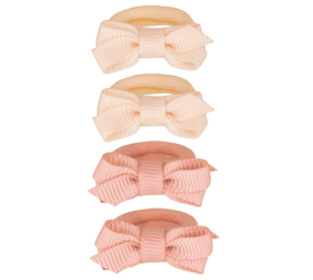 Your Little Miss Baby hair ties with little bow - pale pink