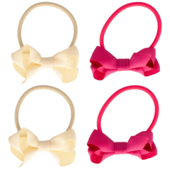 Your Little Miss Basic hair ties with bow - pink fever