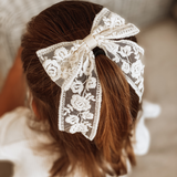 Your Little Miss Fermagli per capelli ragazza con grande fiocco - cream lace