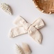 Your Little Miss Hair clip with knot - ivory linen small
