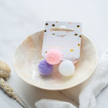 Your Little Miss Basic mini hair ties with pom-poms - pastel tones