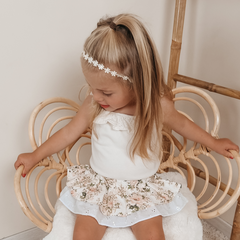 Your Little Miss Headband with lace and ribbon - sweet flower