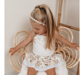 Your Little Miss Fascia per capelli bambina e ragazza con pizzo e nastro - sweet flower Your Little Miss Fascia per capelli bambina e ragazza con pizzo e nastro - sweet flower