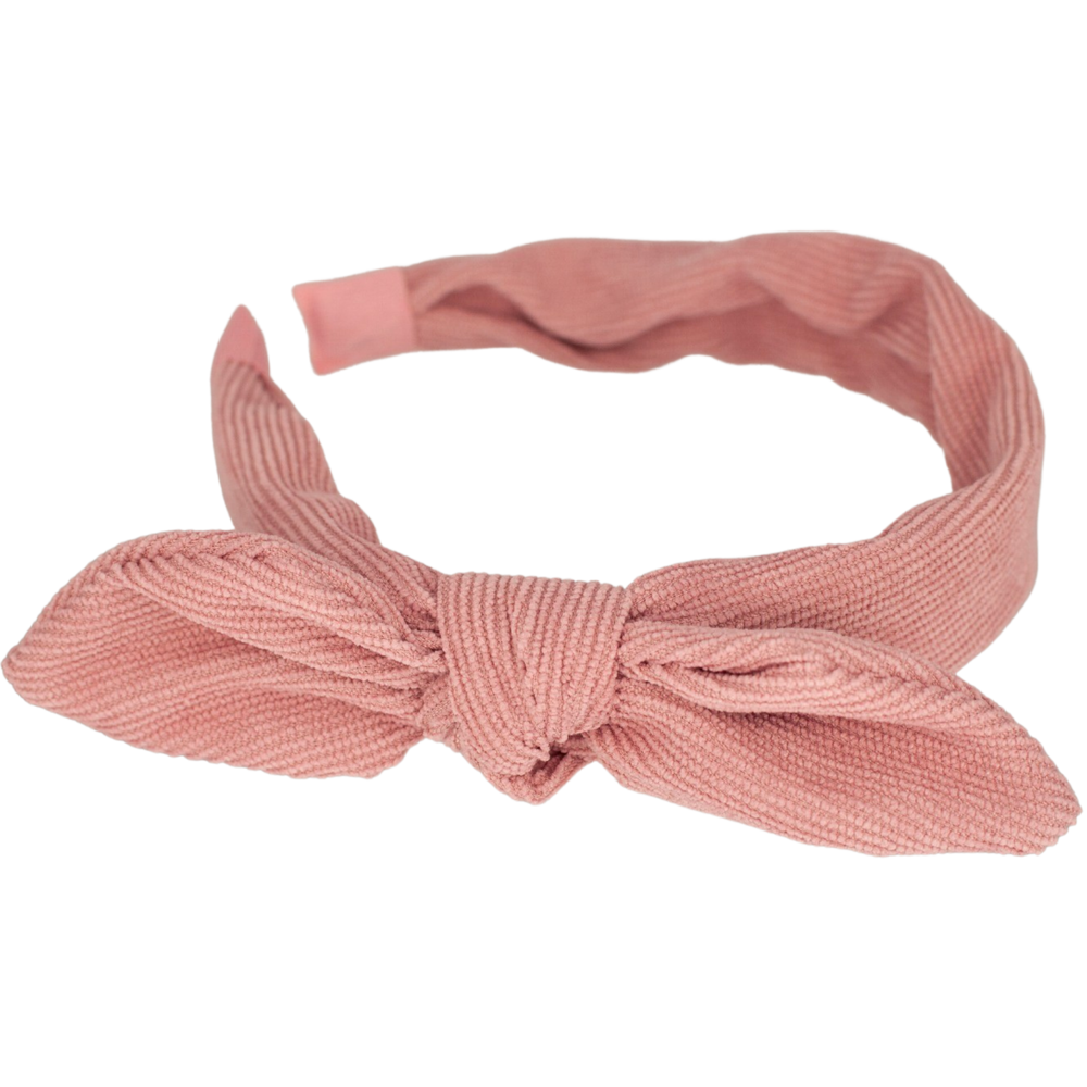 Your Little Miss Ribbed Hairband with bow - sweet nectar rib