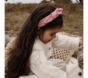 Your Little Miss Ribbed Hairband with bow - sweet nectar rib Your Little Miss Ribbed Hairband with bow - sweet nectar rib