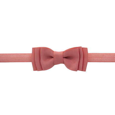 Your Little Miss Baby headband with double bow - Dusty rose
