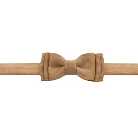 Your Little Miss Baby-Haarband mit doppelter Schleife - latte brown