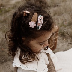 Your Little Miss Snap clips with fabric - flower rib