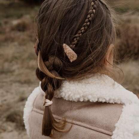 Your Little Miss Baby-Klick-Klack-Haarspangen mit Stoff - teddy bear