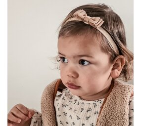 Your Little Miss Fascia per capelli bambina con doppio fiocco - latte brown