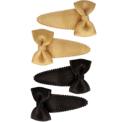Your Little Miss Baby snap clips with bow - gold black sparkle