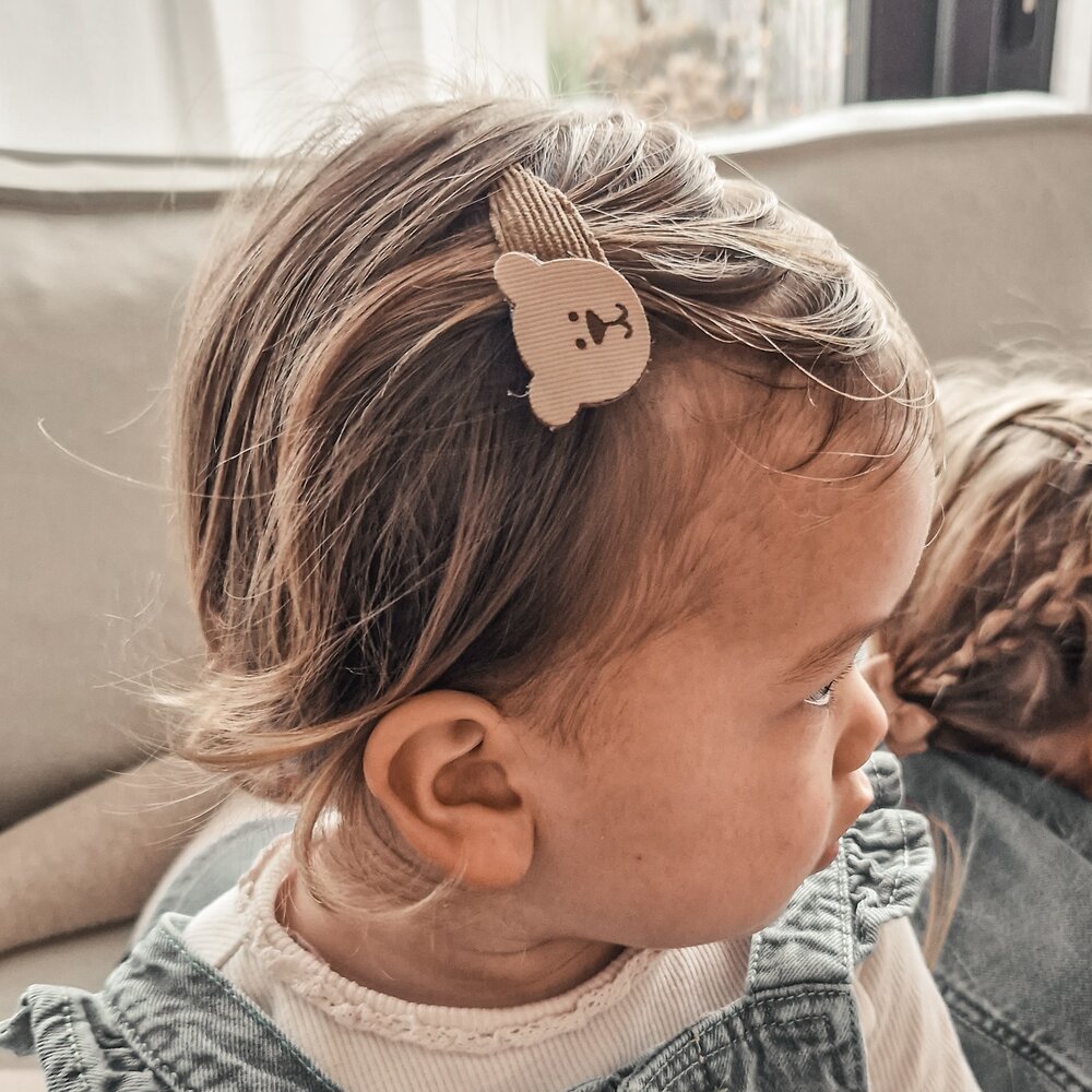 Your Little Miss Fermagli per capelli ragazza in tessuto - teddy bear