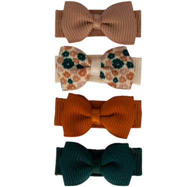 Your Little Miss Baby hair clips with bow - autumn flower
