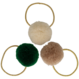 Your Little Miss Basic hair ties with pom-poms - green earth