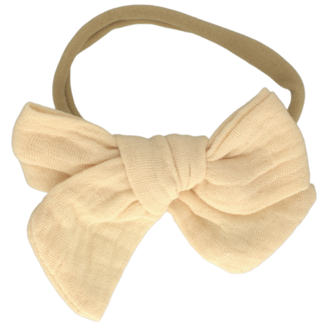 Your Little Miss Fascia per capelli bambini con bottone e doppio fiocco - pink muslin