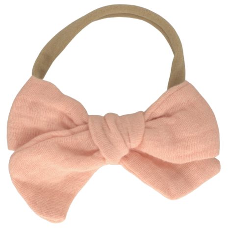 Your Little Miss Fascia per capelli bambini con bottone e doppio fiocco - creme muslin