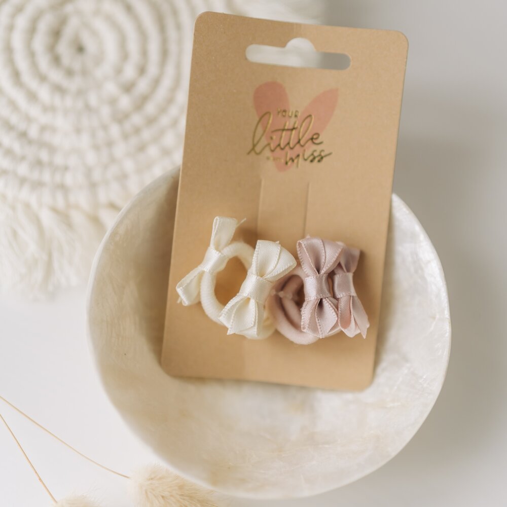 Your Little Miss Baby-Haargummis mit Schleife - vanilla satin