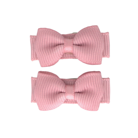 Your Little Miss Baby hair clips with bow - rose quartz