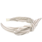 Your Little Miss Ribbed hairband with bow - Linen stripe