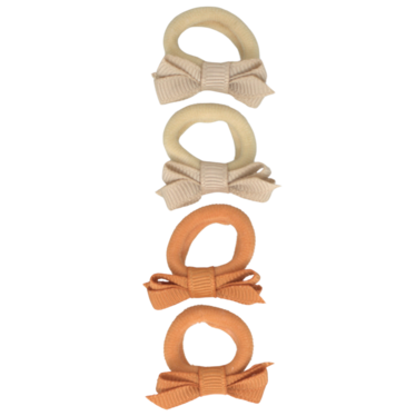 Your Little Miss Baby hair ties with little bow - Earth tones