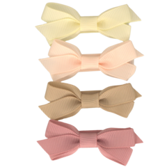 Your Little Miss Hair clips with ribbon bow - Soft tones