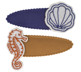 Your Little Miss Snap clips with fabric - Seashore Your Little Miss Snap clips with fabric - Seashore