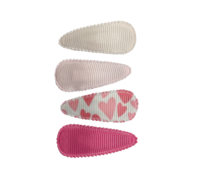 Your Little Miss Baby haarspeldjes met stof - pink hearts