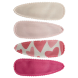 Your Little Miss Klick-Klack-Haarspangen mit Stoff - pink hearts
