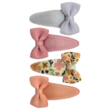 Your Little Miss Baby snap clips with bow - floral love