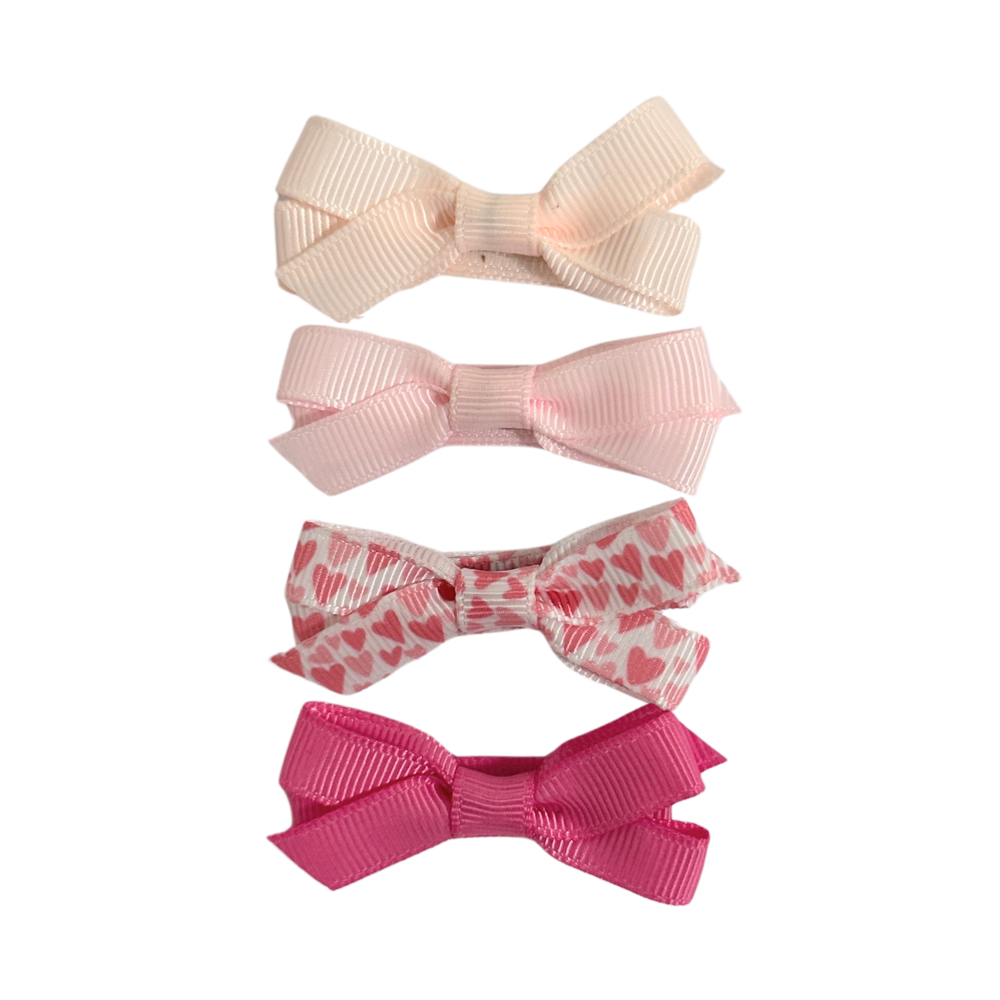 Your Little Miss Haarspeldjes met strik - pink hearts Your Little Miss Haarspeldjes met strik - pink hearts