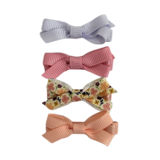 Your Little Miss Hair clips with ribbon bow - summer bloom