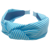 Your Little Miss Breites Diadem mit Knopf - blue stripes
