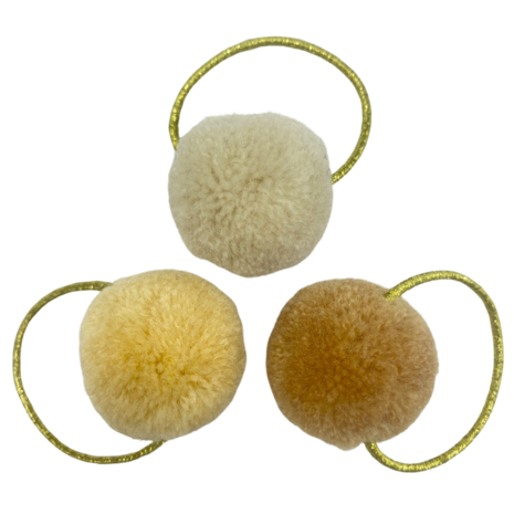 Your Little Miss Basic hair ties with pom-poms - Dunes