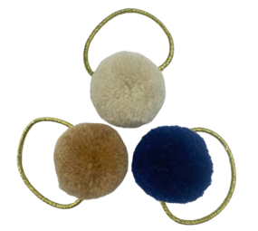 Your Little Miss Basic hair ties with pom-poms - Beach please Your Little Miss Basic hair ties with pom-poms - Beach please