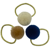 Your Little Miss Basic mini hair ties with pom-poms - Beach please Your Little Miss Basic mini hair ties with pom-poms - Beach please