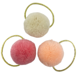 Your Little Miss Basic Haargummis mit Pompons - Pink sands