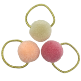 Your Little Miss Basic mini hair ties with pom-poms - Pink sands Your Little Miss Basic mini hair ties with pom-poms - Pink sands